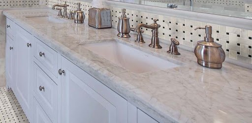 Beautiful and Functional Countertops in a Handicap-Accessible Bathroom, R&D Marble, Conroe, TX