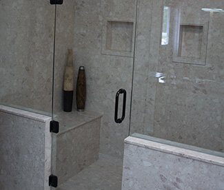 | R&D Marble, Inc. Cultured granite shower