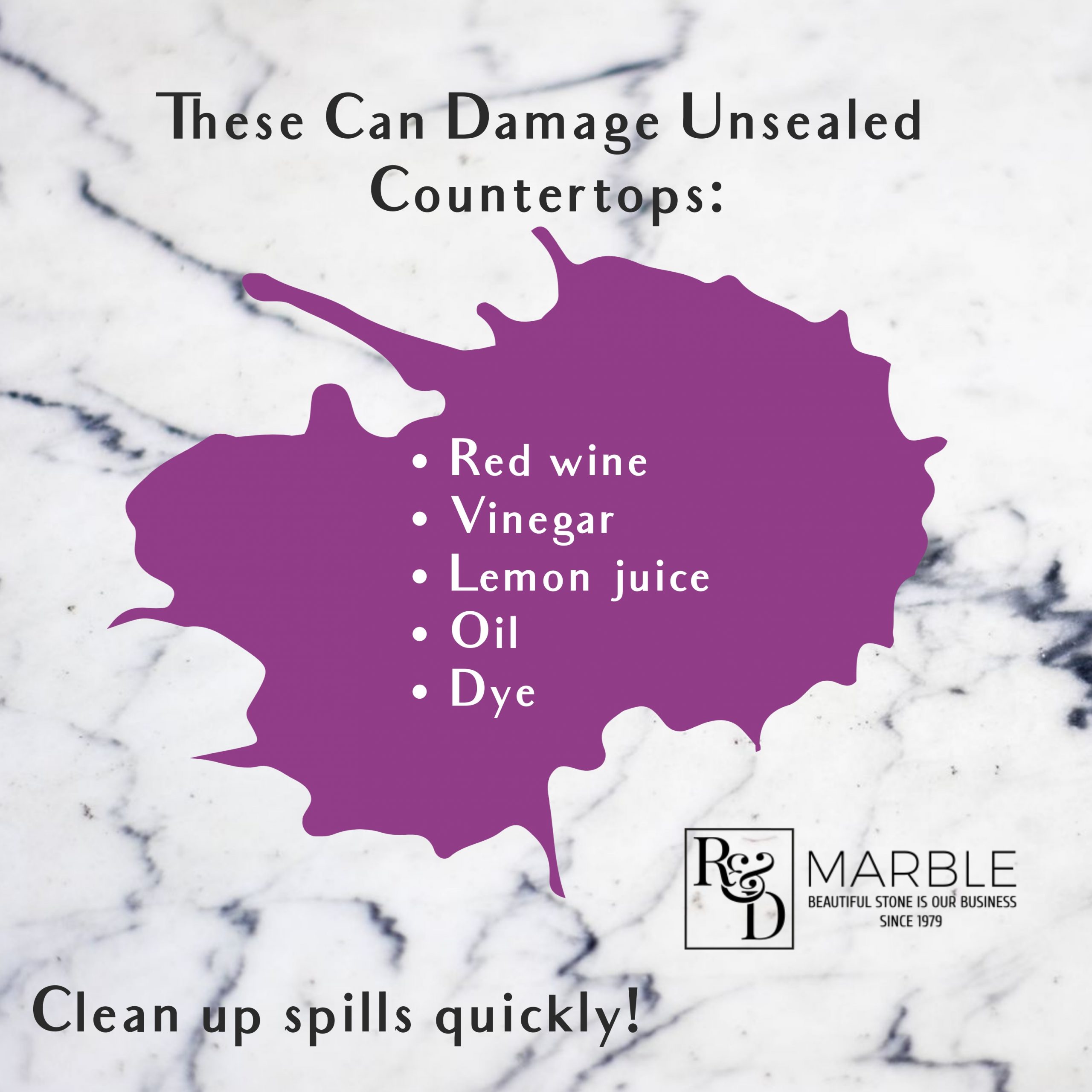 012521-unsealed-countertops-stained | R&D Marble, Inc.