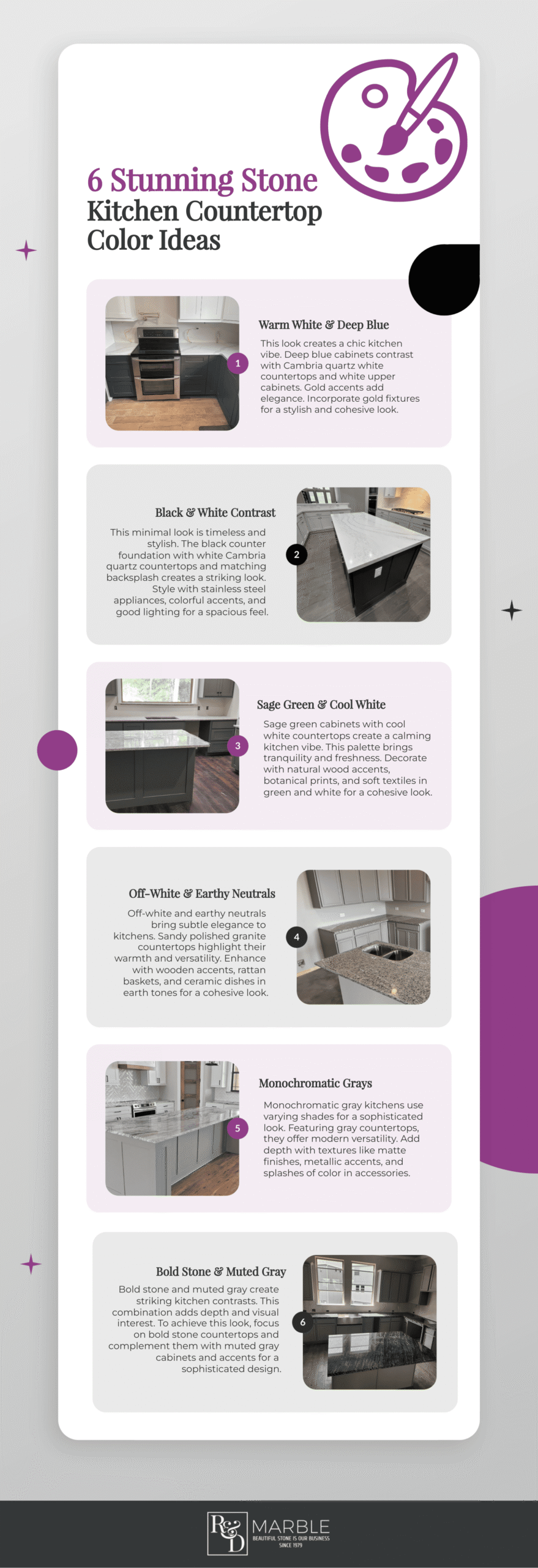 6 Stunning Stone Kitchen Countertop Color Ideas