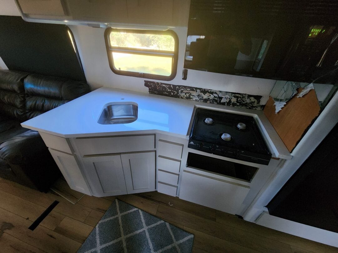 | R&D Marble, Inc. custom compact kitchen countertops in rv