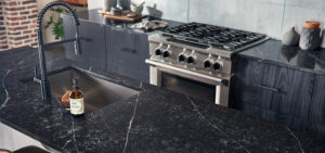| R&D Marble, Inc. black quartz countertop by wilsonart