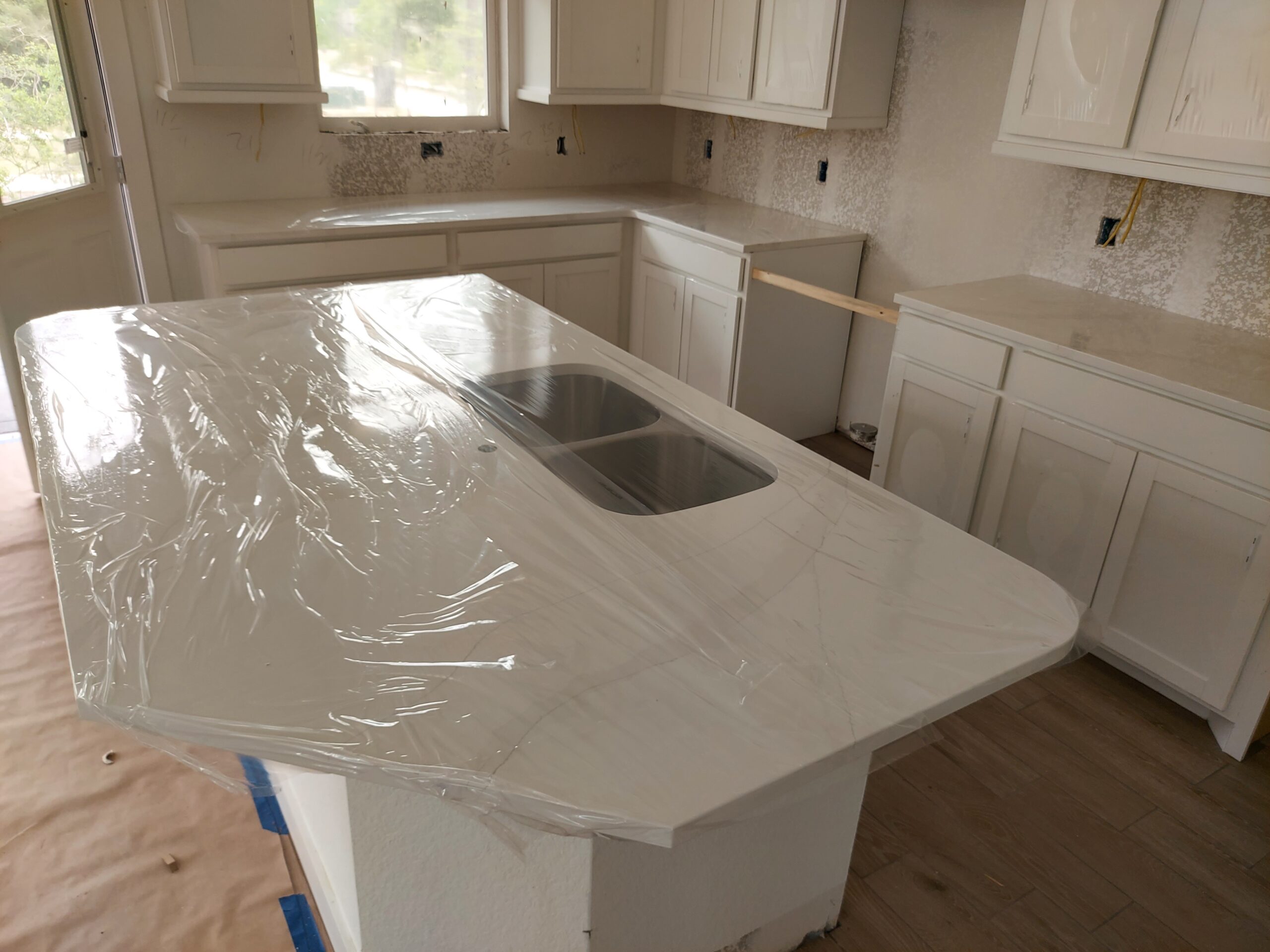 | R&D Marble, Inc. transitional blended kitchen with quartz island