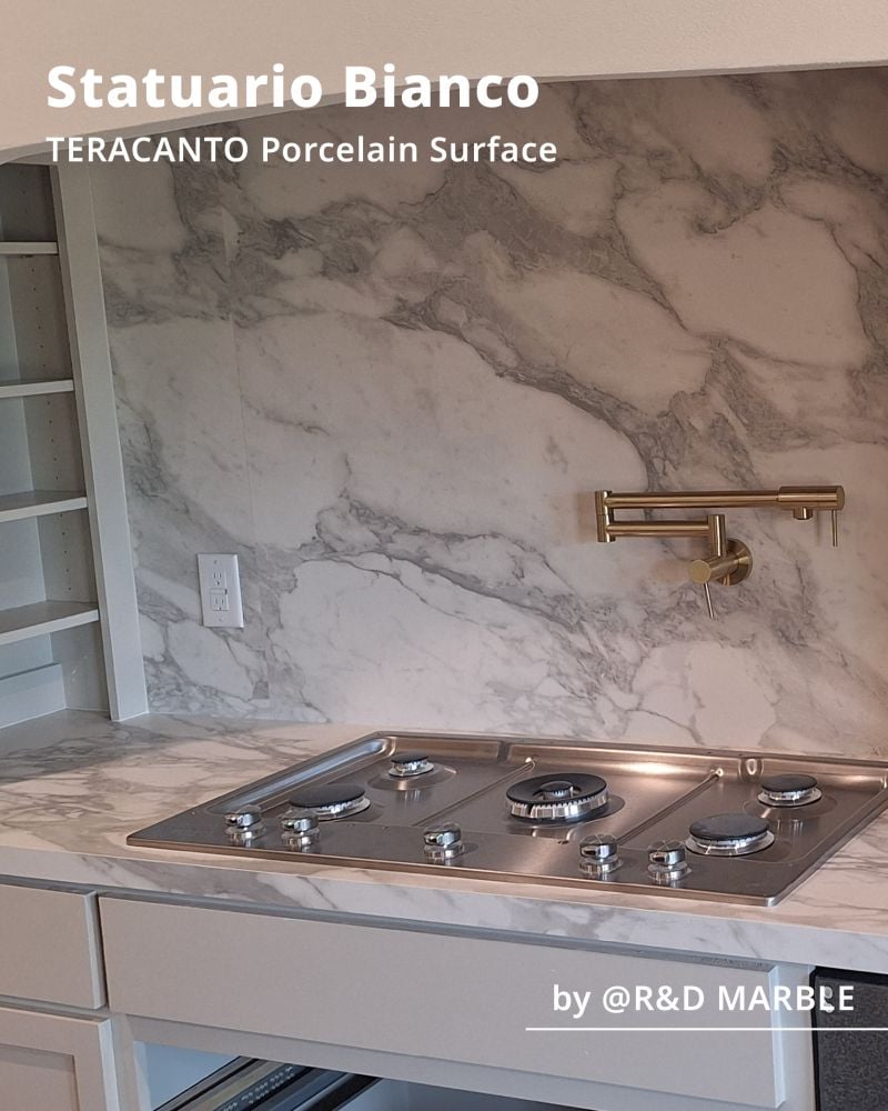 Statuario Bianco TERACANTO Porcelain Surface by R&D Marble | R&D Marble, Inc. Statuario Bianco TERACANTO Porcelain Surface by R&D Marble